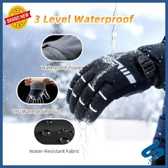 Heated Gloves Small Fast Heat Rechargeable Waterproof Touchscreen Skiing